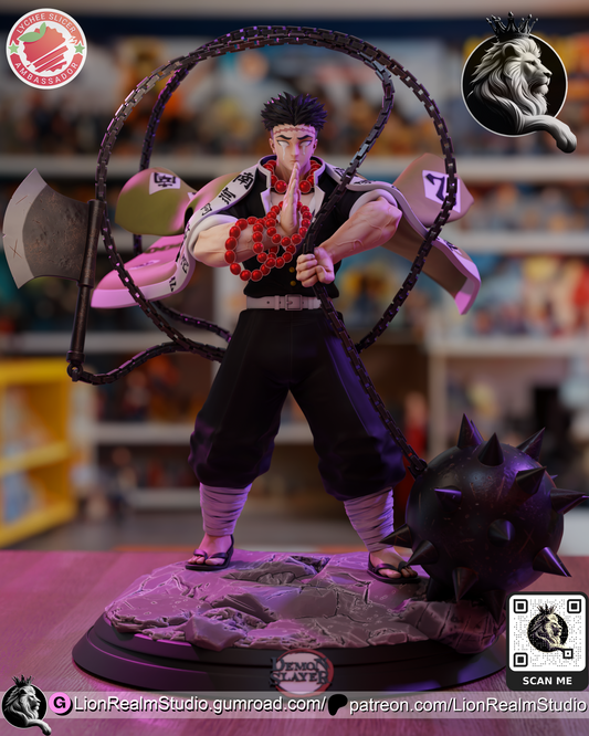 Statue – Gyomei Himejima | Inspired Fan Art Collectible (3D Printed, Unpainted)