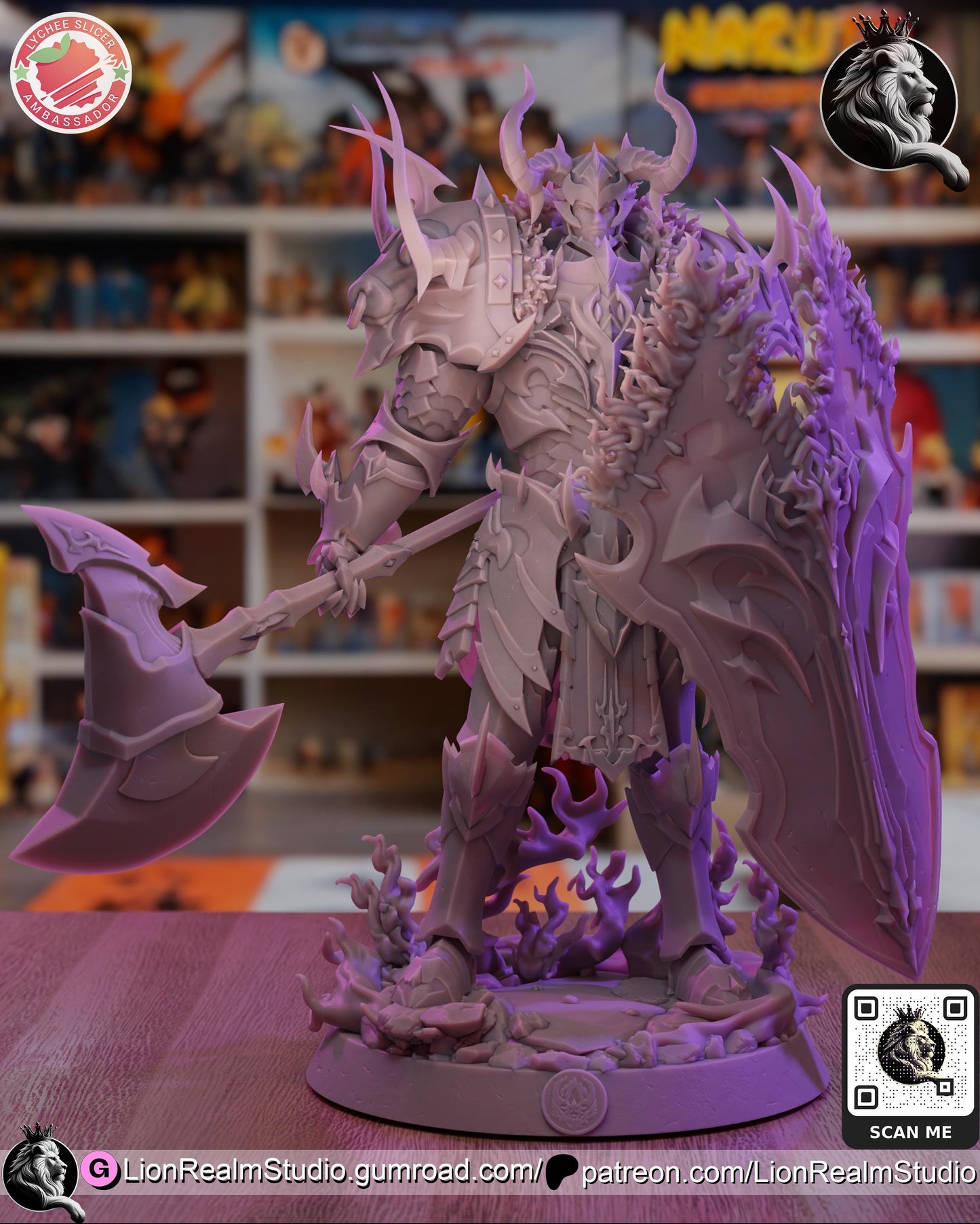 Armored Shadow Knight Resin Statue | Anime-Inspired Collectible | 3D Printed Fan Art
