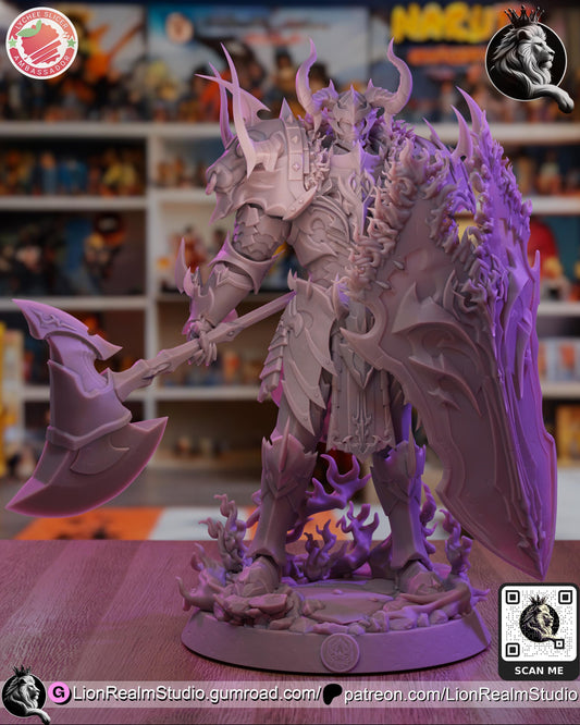 Armored Shadow Knight Resin Statue | Anime-Inspired Collectible | 3D Printed Fan Art