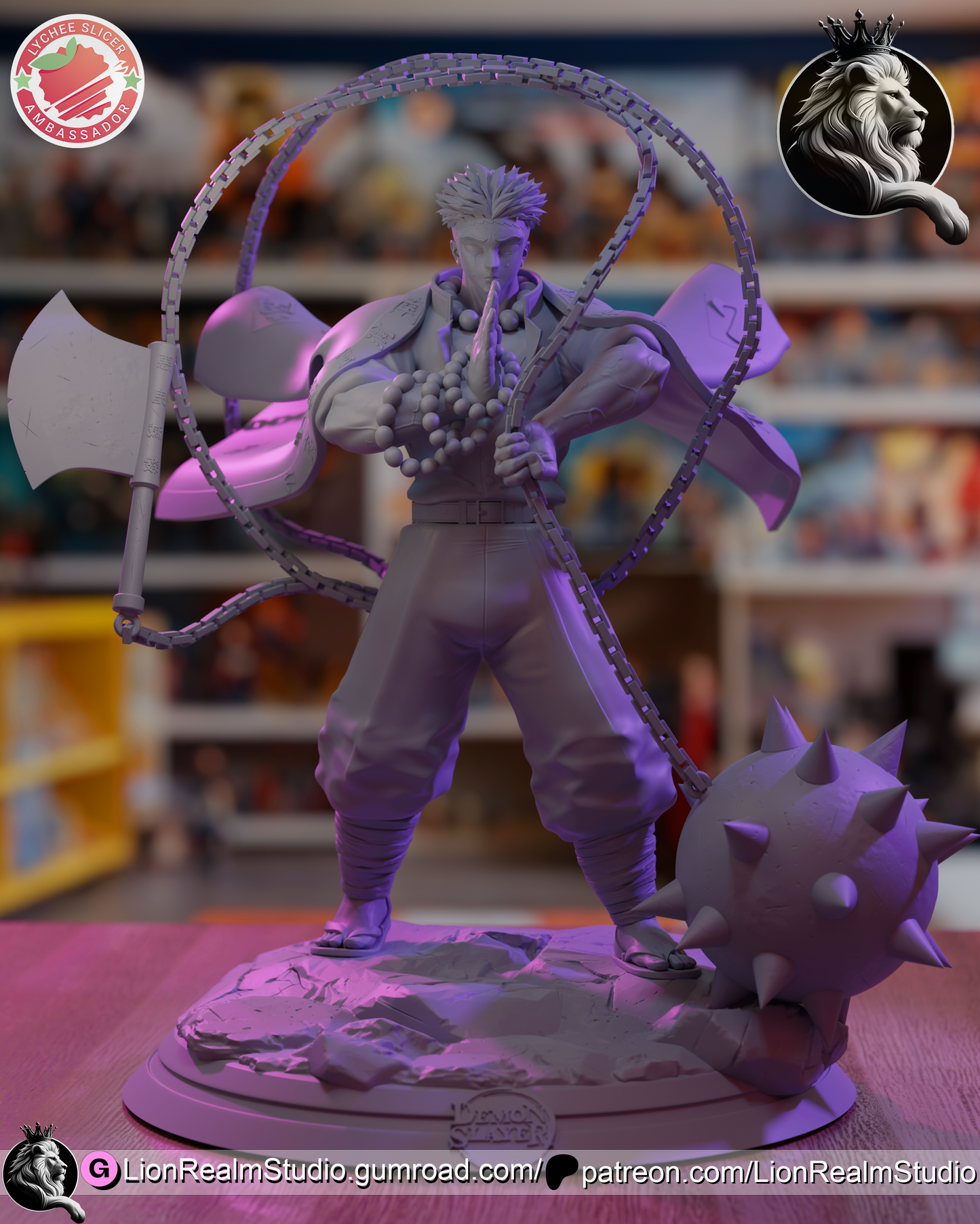 Statue – Gyomei Himejima | Inspired Fan Art Collectible (3D Printed, Unpainted)