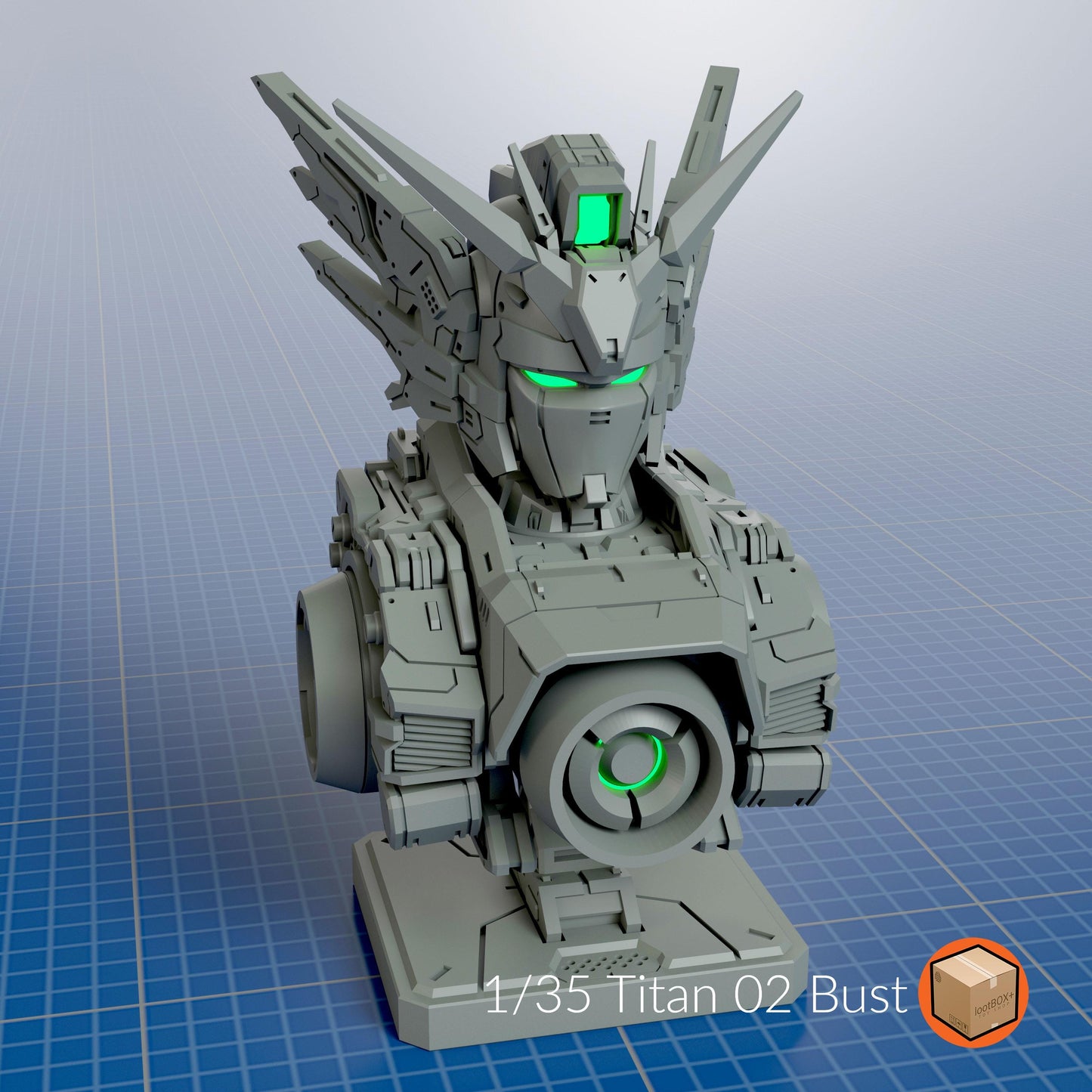 Titan 02 Bust | Wing Zero Inspired | 1/35 Scale Mecha Display Model | Gundam Fan Art