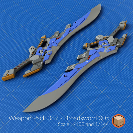 1/100 & 1/144 Mecha Broadsword – Weapon Pack 087 | Custom 3D Printed Gunpla Accessory | 250mm Mech Sword for Gundam Kits