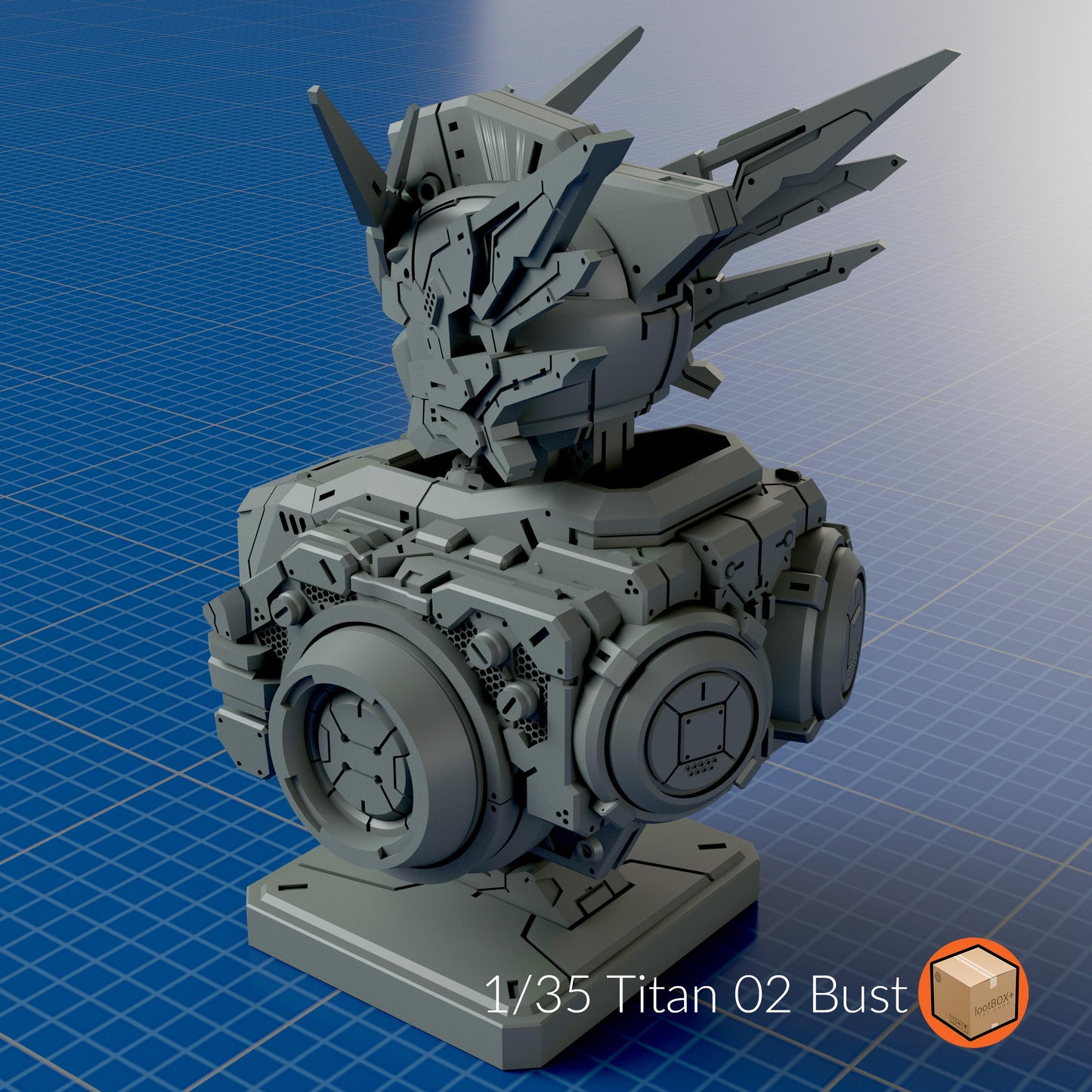 Titan 02 Bust | Wing Zero Inspired | 1/35 Scale Mecha Display Model | Gundam Fan Art