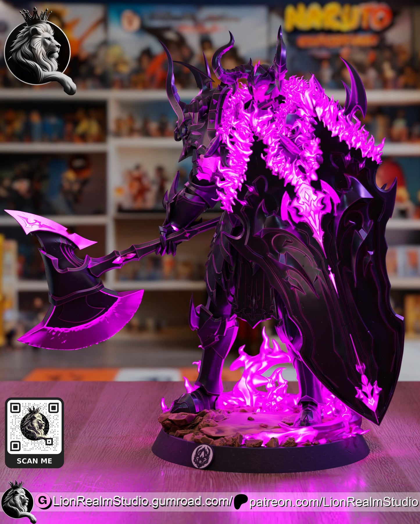 Armored Shadow Knight Resin Statue | Anime-Inspired Collectible | 3D Printed Fan Art
