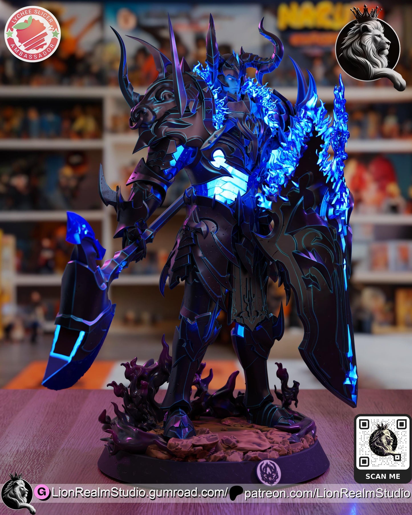 Armored Shadow Knight Resin Statue | Anime-Inspired Collectible | 3D Printed Fan Art