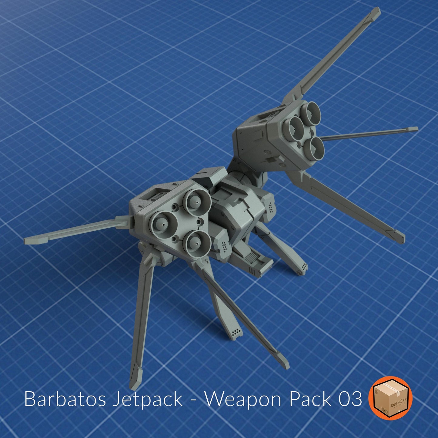 Weapon Pack 003 ā Barbatos Jetpack | 1/100 & 1/144 Scale Mecha Flight Pack | Gundam-Inspired 3D Printed Add-On
