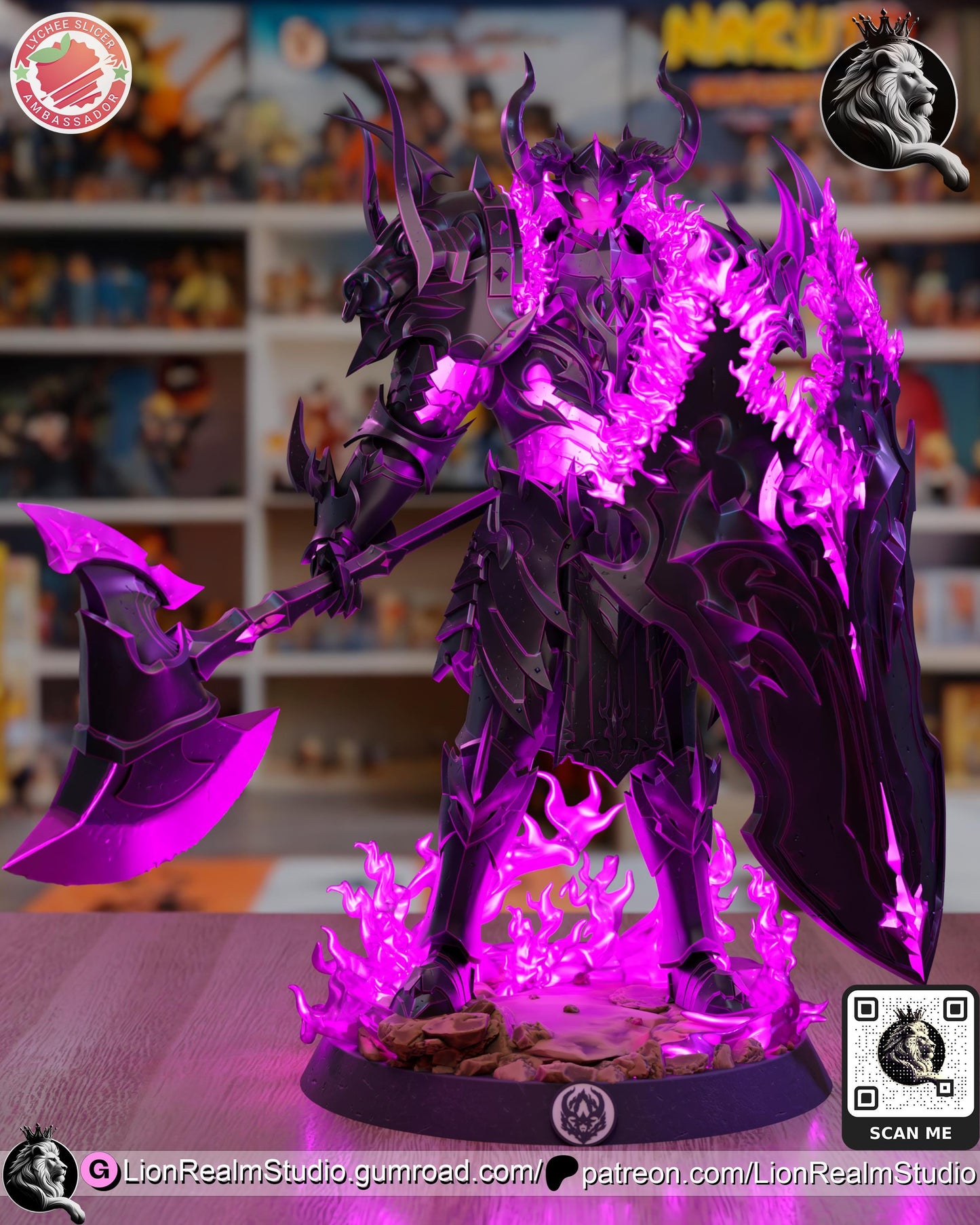 Armored Shadow Knight Resin Statue | Anime-Inspired Collectible | 3D Printed Fan Art