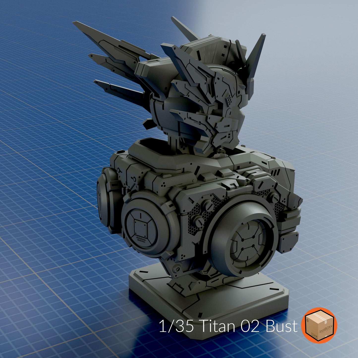 Titan 02 Bust | Wing Zero Inspired | 1/35 Scale Mecha Display Model | Gundam Fan Art