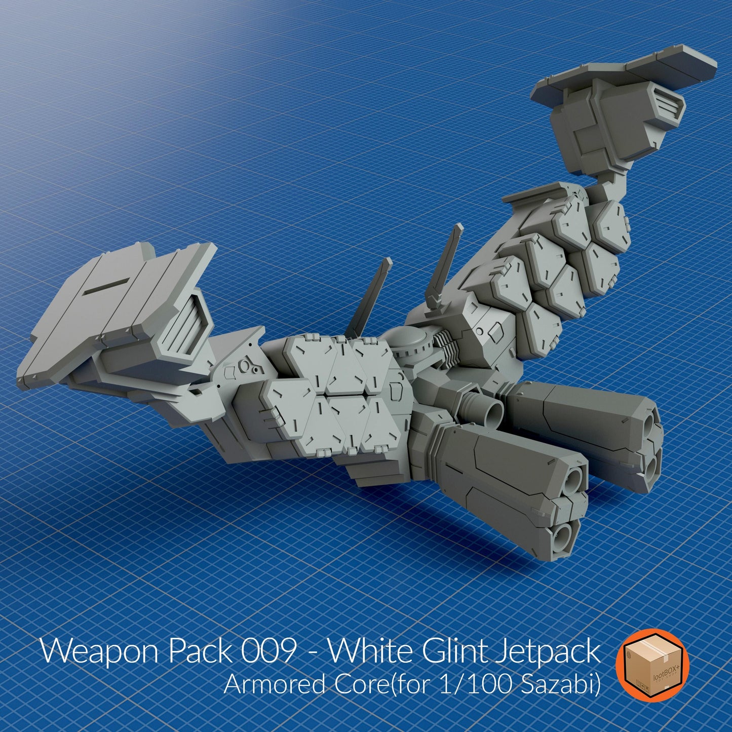 Weapon Pack 009 β White Glint Jetpack | Armored Core Add-On for 1/100 Gundam Kits