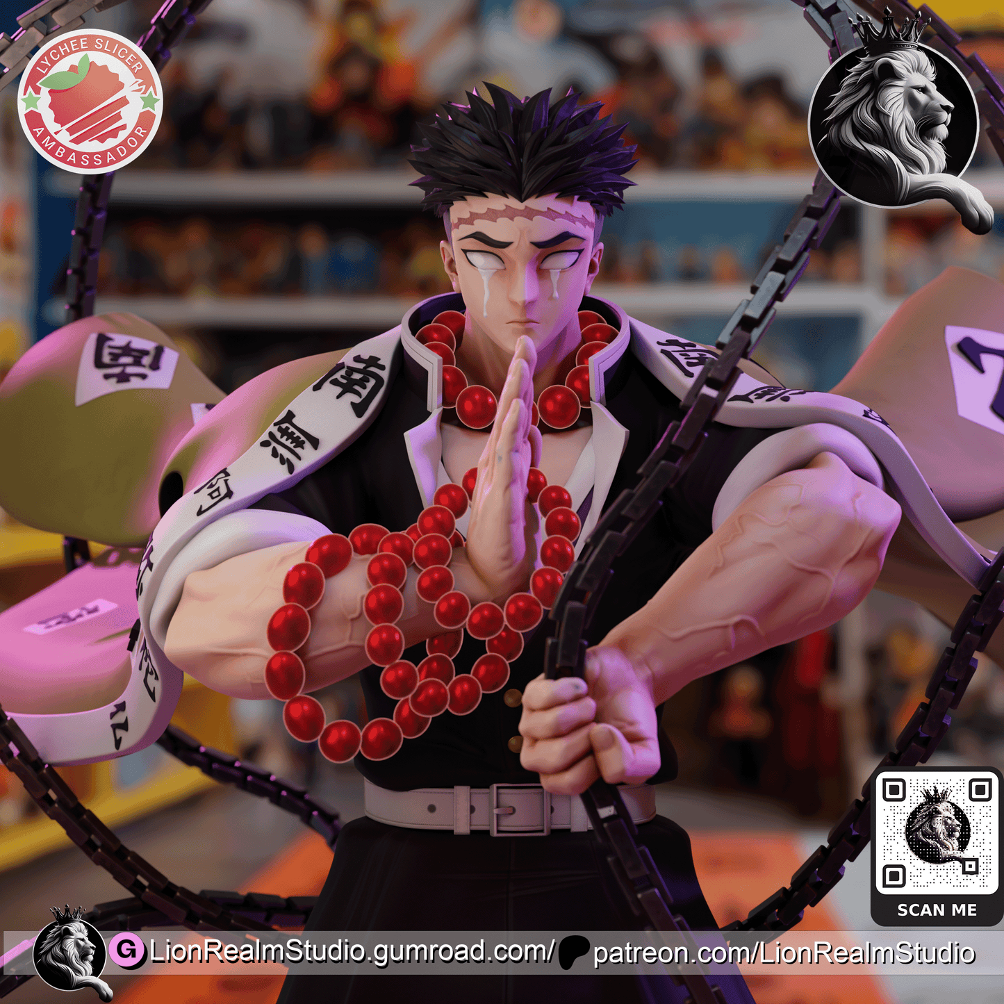 Statue – Gyomei Himejima | Inspired Fan Art Collectible (3D Printed, Unpainted)