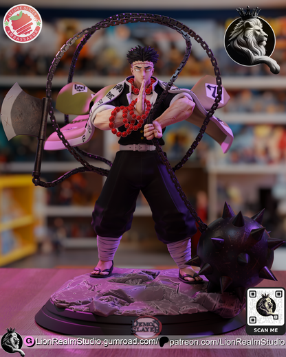 Statue – Gyomei Himejima | Inspired Fan Art Collectible (3D Printed, Unpainted)