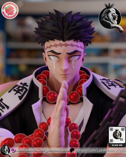 Statue – Gyomei Himejima | Inspired Fan Art Collectible (3D Printed, Unpainted)