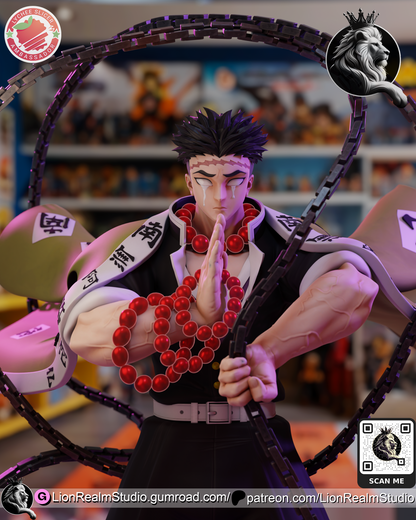 Statue – Gyomei Himejima | Inspired Fan Art Collectible (3D Printed, Unpainted)