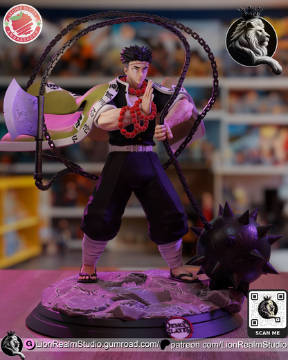 Statue – Gyomei Himejima | Inspired Fan Art Collectible (3D Printed, Unpainted)
