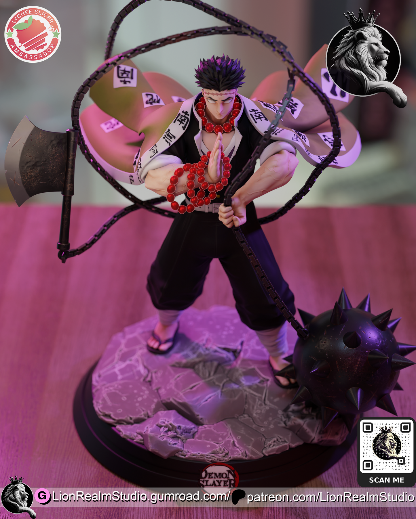 Statue – Gyomei Himejima | Inspired Fan Art Collectible (3D Printed, Unpainted)