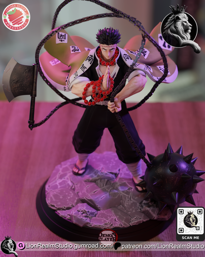 Statue – Gyomei Himejima | Inspired Fan Art Collectible (3D Printed, Unpainted)