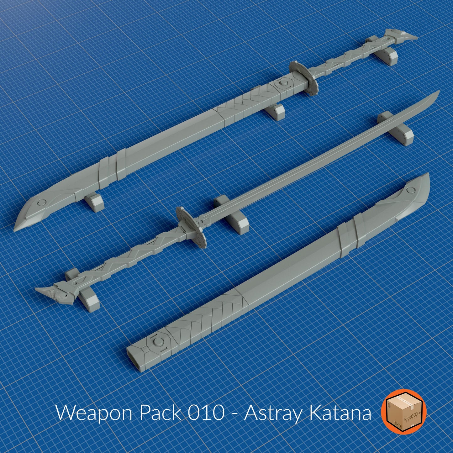Weapon Pack 010 – Astray Katana | 1/100 & 1/144 Scale Mecha Sword | Gundam-Inspired 3D Printed Accessory