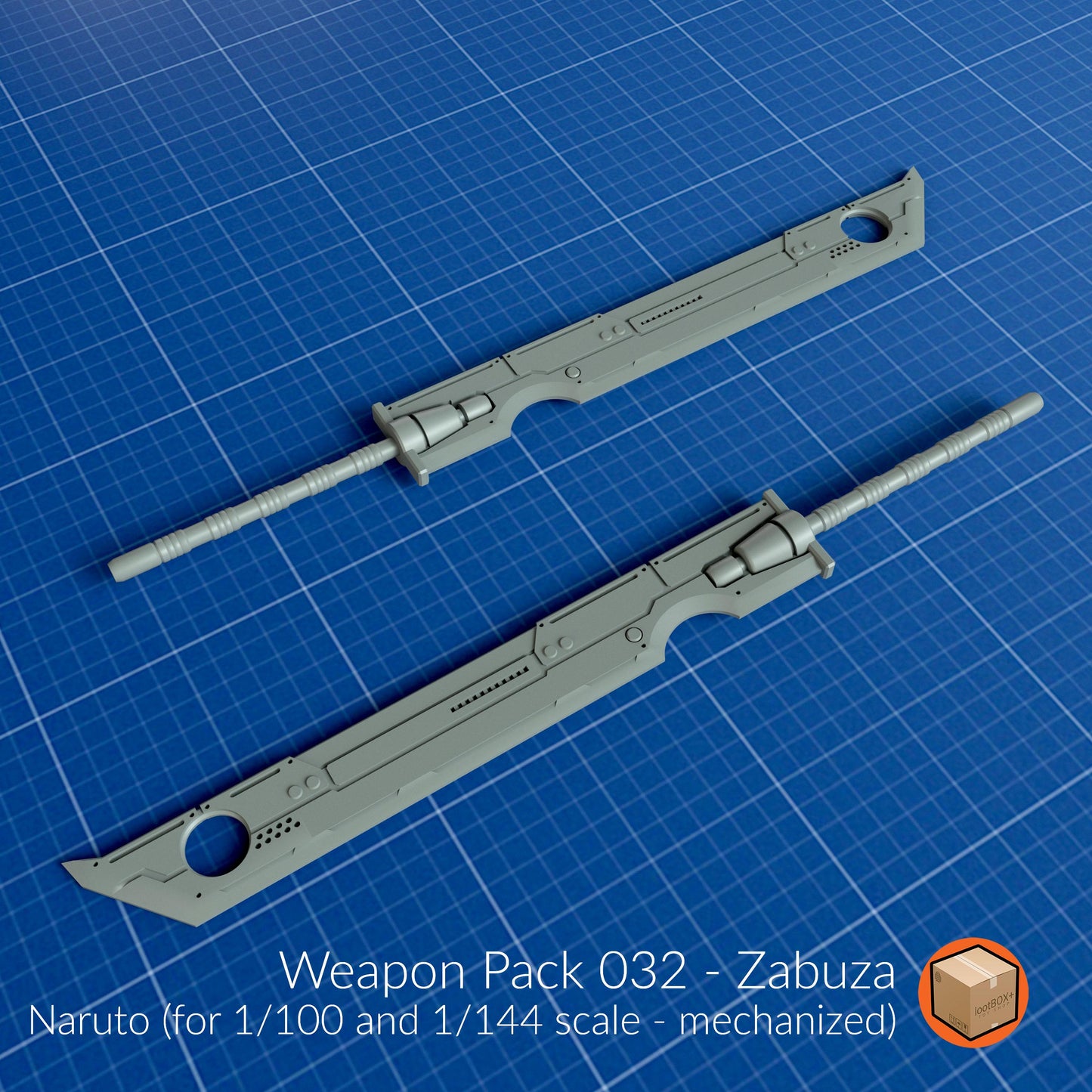 Weapon Pack 032 - Zabuza Blade | 1/100 & 1/144 Scale Mecha Sword | Naruto Inspired
