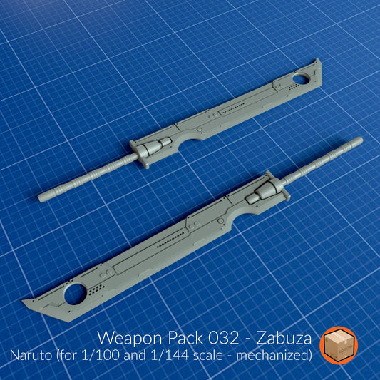 Weapon Pack 032 - Zabuza Blade | 1/100 & 1/144 Scale Mecha Sword | Naruto Inspired