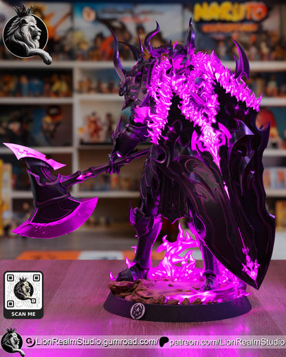 Armored Shadow Knight Resin Statue | Anime-Inspired Collectible | 3D Printed Fan Art