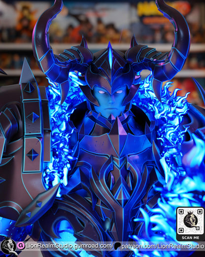 Armored Shadow Knight Resin Statue | Anime-Inspired Collectible | 3D Printed Fan Art