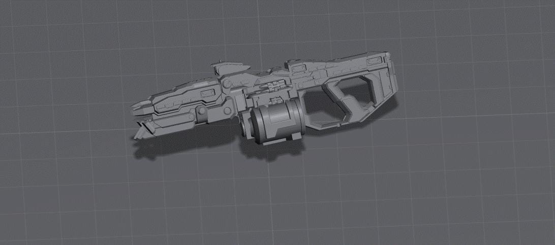 Weapon Pack 001 – Titan Grenade Launcher | 1/100 & 1/144 Scale | Titanfall Inspired Mecha Gun