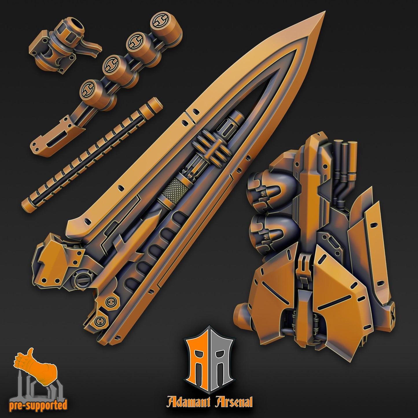 Rocket-Powered Buster Sword | 1/100 & 1/144 Scale Custom Mecha Weapon