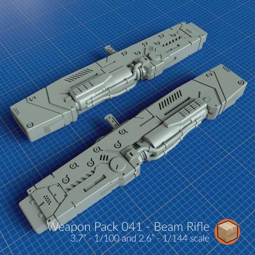 Weapon Pack 041 - Beam Rifle | 1/100 or 1/144 Scale Sci-Fi Gun for Gunpla & Mech Kits | 3D Printed Accessory