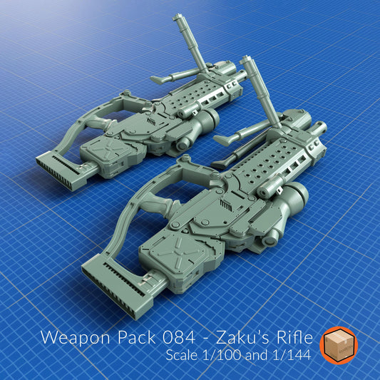 Zaku Rifle Weapon Pack 084 for Gunpla – Scale 1/100 & 1/144 – Compatible with MG, HG Zaku Kits – 3D Printed Accessory