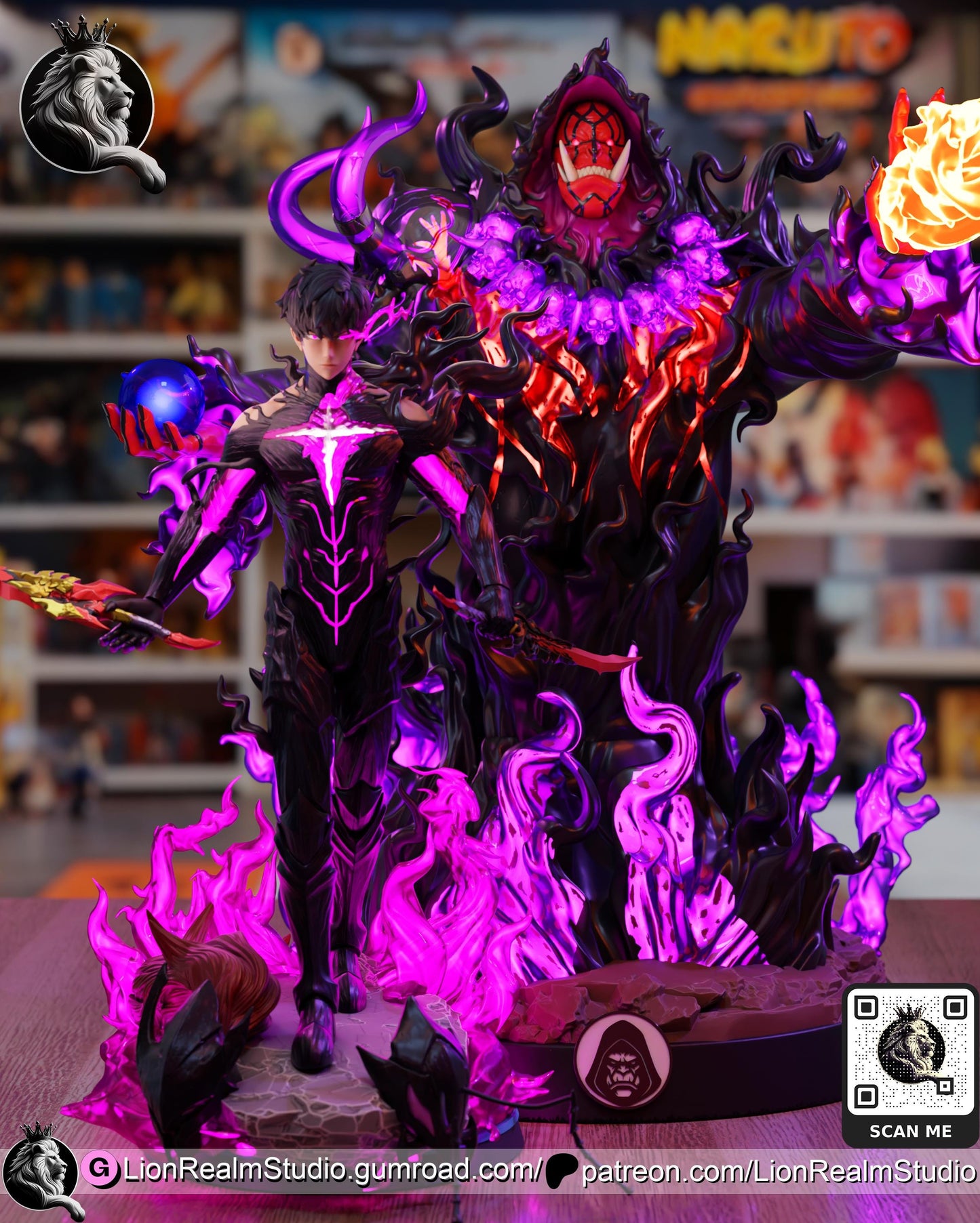 Tusk – Orc Summoner Inspired Resin Statue | Anime Fan Art Collectible | Multiple Scales Available