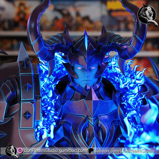 Armored Shadow Knight Resin Statue | Anime-Inspired Collectible | 3D Printed Fan Art