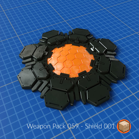 Weapon Pack 059 – Mecha Energy Shield 001 | Hex Core Style | 1/100 & 1/144 Scale