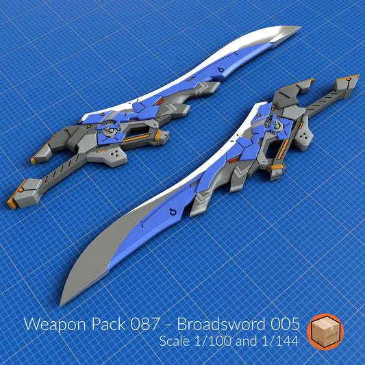 1/100 & 1/144 Mecha Broadsword – Weapon Pack 087 | Custom 3D Printed Gunpla Accessory | 250mm Mech Sword for Gundam Kits
