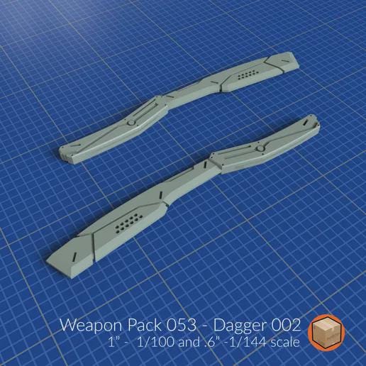 Weapon Pack 053 – Dagger 002 | Mini Mecha Blade for 1/100 & 1/144 Scale Gundam Kits