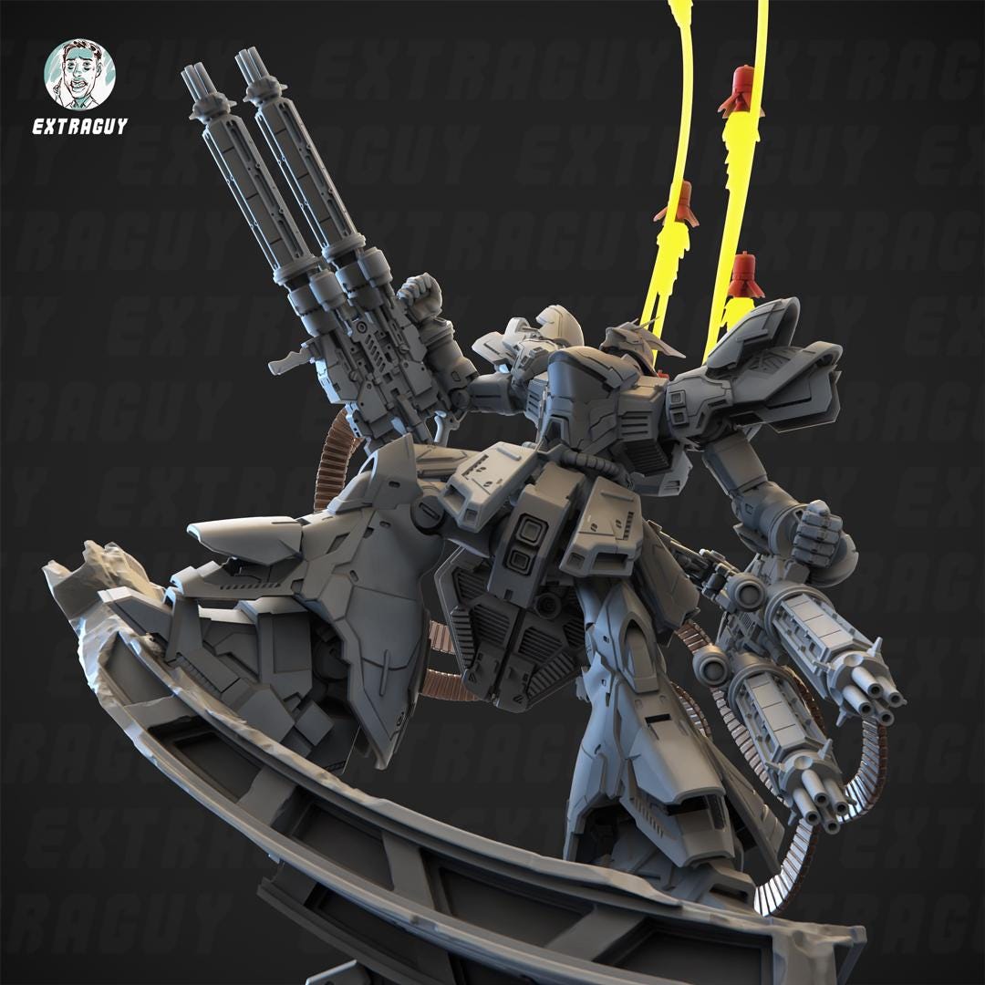 Titan Slayer Unit: Sazabi Variant – 120mm Poseable Mecha Kit (Mini-Gun & Sword Loadouts)