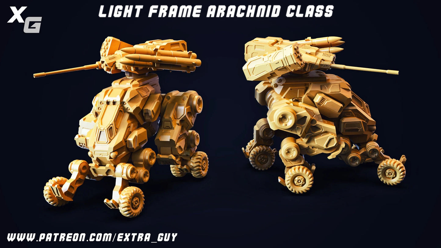 Arachnid Class Light Frame: A Dynamic Miniature for Tabletop Wargaming Battles