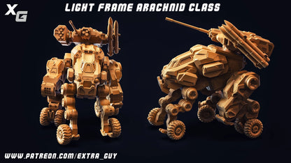 Arachnid Class Light Frame: A Dynamic Miniature for Tabletop Wargaming Battles