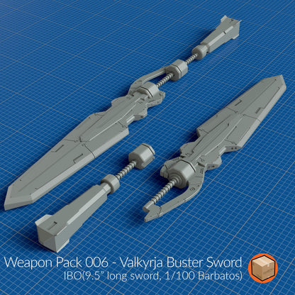 Weapon Pack 006 – Valkyrja Buster Sword | 1/100 & 1/144 Scale Compatible