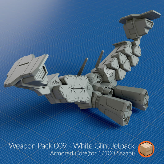 Weapon Pack 009 – White Glint Jetpack | Armored Core Add-On for 1/100 Gundam Kits
