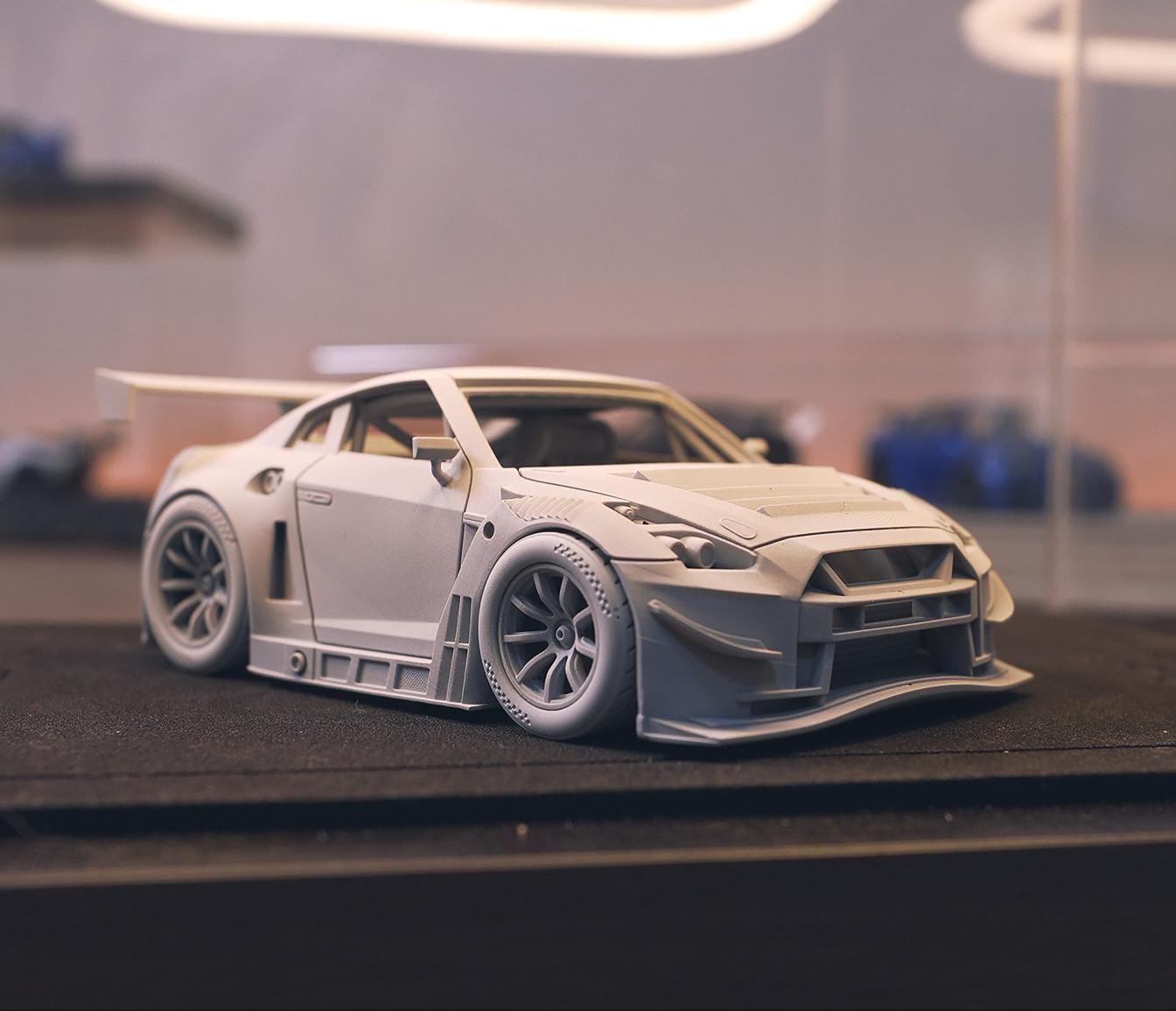 GTR GT3 | 3D Printed Model Kit Car (1/64–1/18 Scale) | Unpainted Resin Display Model | Collector’s Garage Series