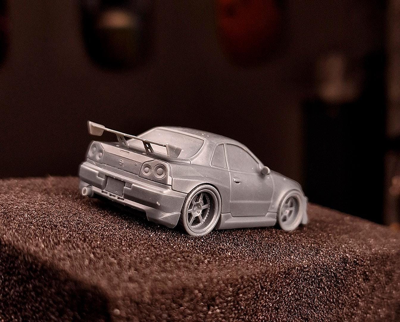 Skyline GTR R34 2F2F Brian | Model Kit Car (1/64–1/18 Scale) | Unpainted Resin Display Model | Collector’s Garage Series