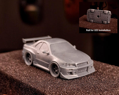 Skyline GTR R34 2F2F Brian | Model Kit Car (1/64–1/18 Scale) | Unpainted Resin Display Model | Collector’s Garage Series