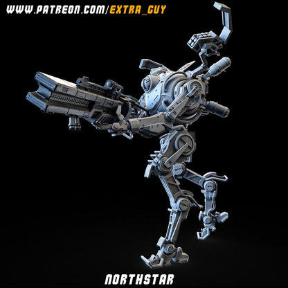 Northstar | 3D Printed Mecha Model Kit | 75 mm Preposed & 100 mm Posable | Unpainted Resin | Titanfall-Inspired Sniper Mech