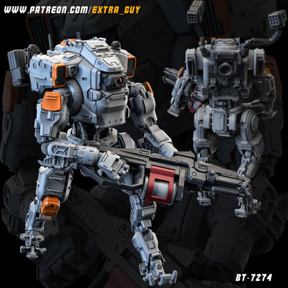 BT-7274 | 3D Printed Mecha Model Kit | 75 mm Preposed & 100 mm Posable | Unpainted Resin | Titanfall-Inspired Titan