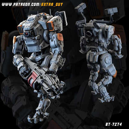 BT-7274 | 3D Printed Mecha Model Kit | 75 mm Preposed & 100 mm Posable | Unpainted Resin | Titanfall-Inspired Titan