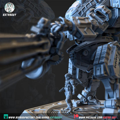 Legion Titan | 3D Printed Mecha Model Kit | 75 mm Preposed & 100 mm Posable | Unpainted Resin | Titanfall-Inspired Heavy Titan