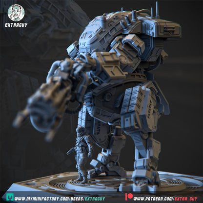 Legion Titan | 3D Printed Mecha Model Kit | 75 mm Preposed & 100 mm Posable | Unpainted Resin | Titanfall-Inspired Heavy Titan