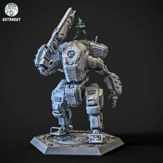 Heavy Assault Mech – 100mm / 75mm Resin Model | Posable Build + Pilot Figures (32mm / 24mm)