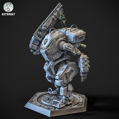 Heavy Assault Mech – 100mm / 75mm Resin Model | Posable Build + Pilot Figures (32mm / 24mm)