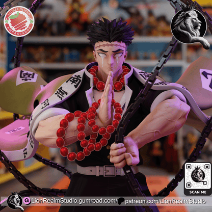 Statue – Gyomei Himejima | Inspired Fan Art Collectible (3D Printed, Unpainted)
